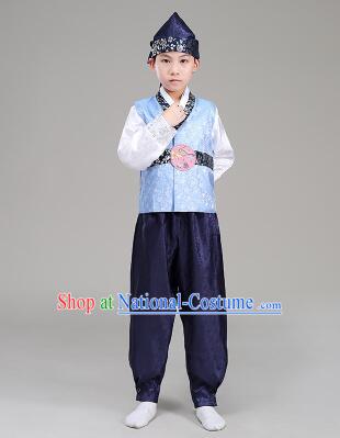 Korean Traditional Dress For Boys Children Clothes Kid Costume Stage Show Dancing Halloween 	