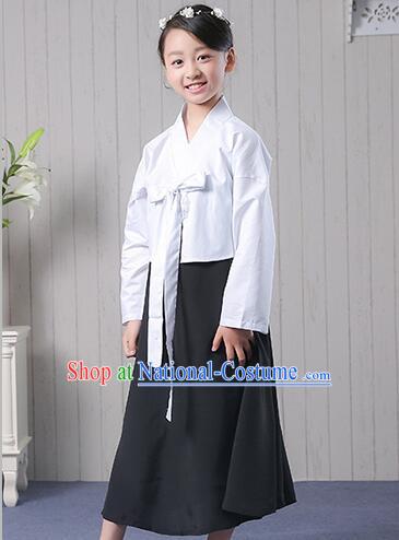 Korean Traditional Dress For Girls Stage Show Costumes for Children Full Dress