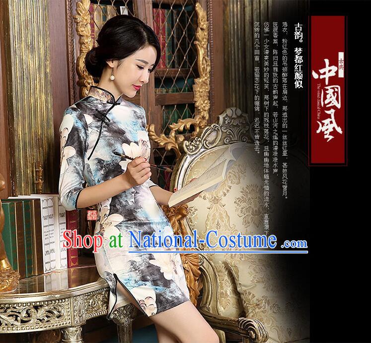 Chinese Traditional Clothes Min Guo Time Female Clothing Nobel Lady Stage costumes Girls