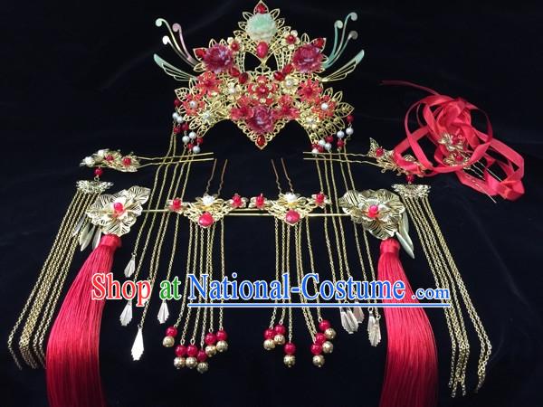 Chinese Traditional Accessories, Chinese Ancient Style Imperial Hair Jewelry Accessories, Hairpins, Headwear, Headdress, Hair Fascinators Set for Women