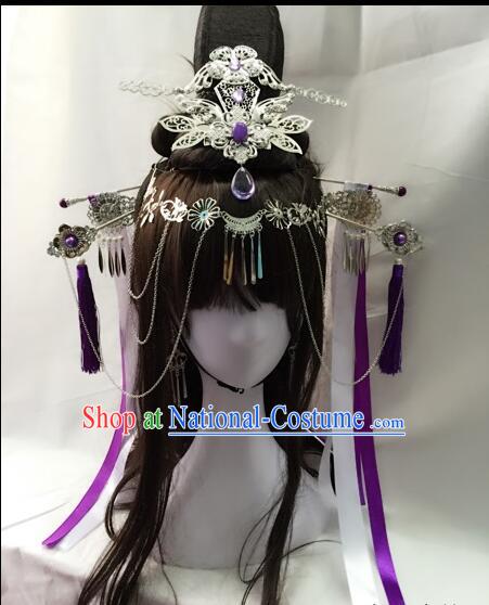 Chinese Traditional Accessories, Chinese Ancient Style Cosplay Imperial Hair Jewelry Accessories, Hairpins, Headwear, Headdress, Hair Fascinators Set for Women