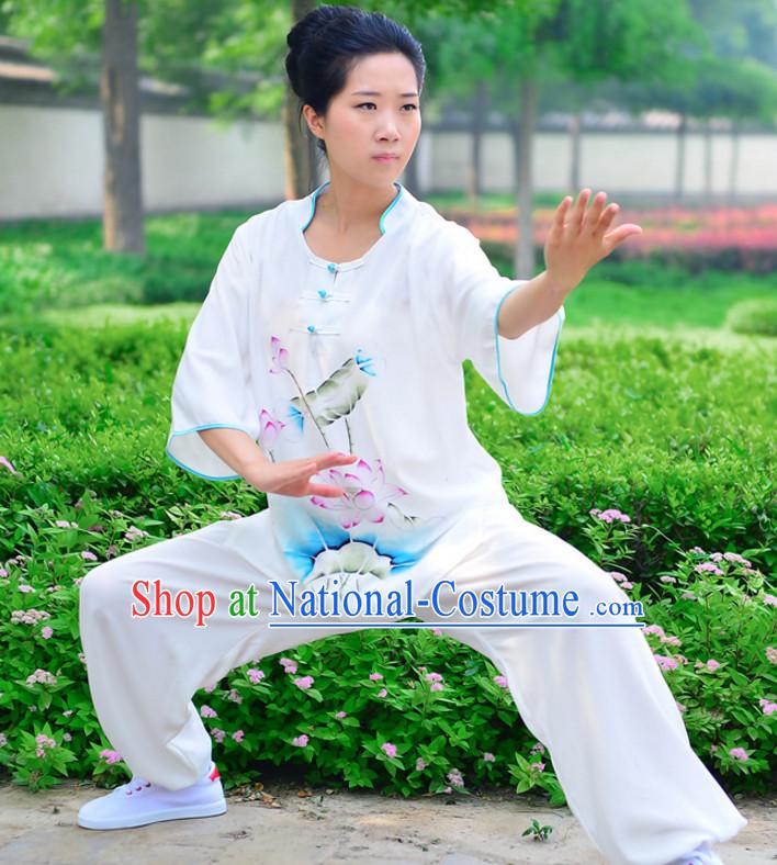 Top Kung Fu Flax Clothing Mandarin Costume Jacket Martial Arts Clothes Shaolin Uniform Kungfu Uniforms Supplies for Women Adults Children