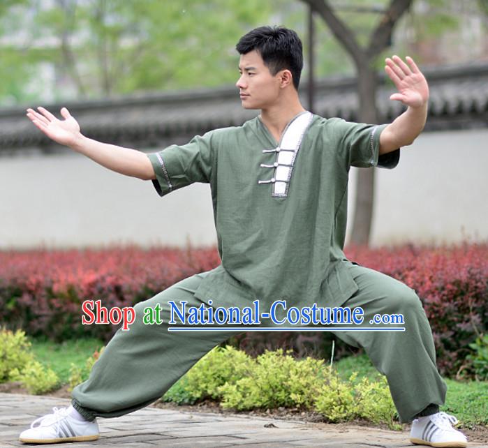 Top Kung Fu Flax Clothing Mandarin Costume Jacket Martial Arts Clothes Shaolin Uniform Kungfu Uniforms Supplies for Women Adults Children