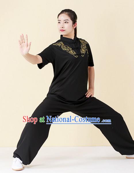 Top Tai Chi Uniforms Kung Fu Costume Martial Arts Kung Fu Training Uniform Gongfu Shaolin Wushu Clothing for Men Women Adults Children