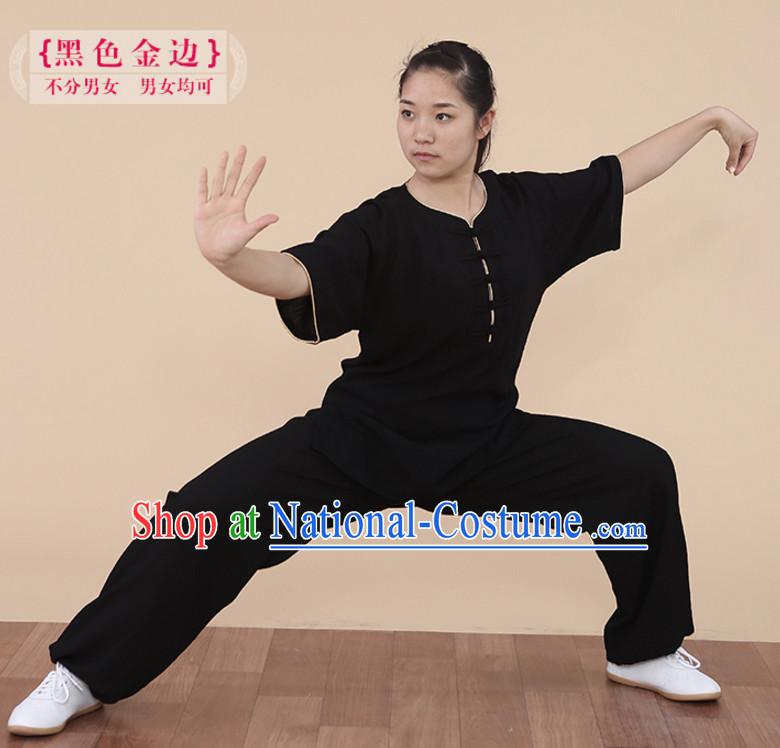 Top Tai Chi Uniforms Kung Fu Costume Martial Arts Kung Fu Training Uniform Gongfu Shaolin Wushu Clothing for Men Women Adults Children