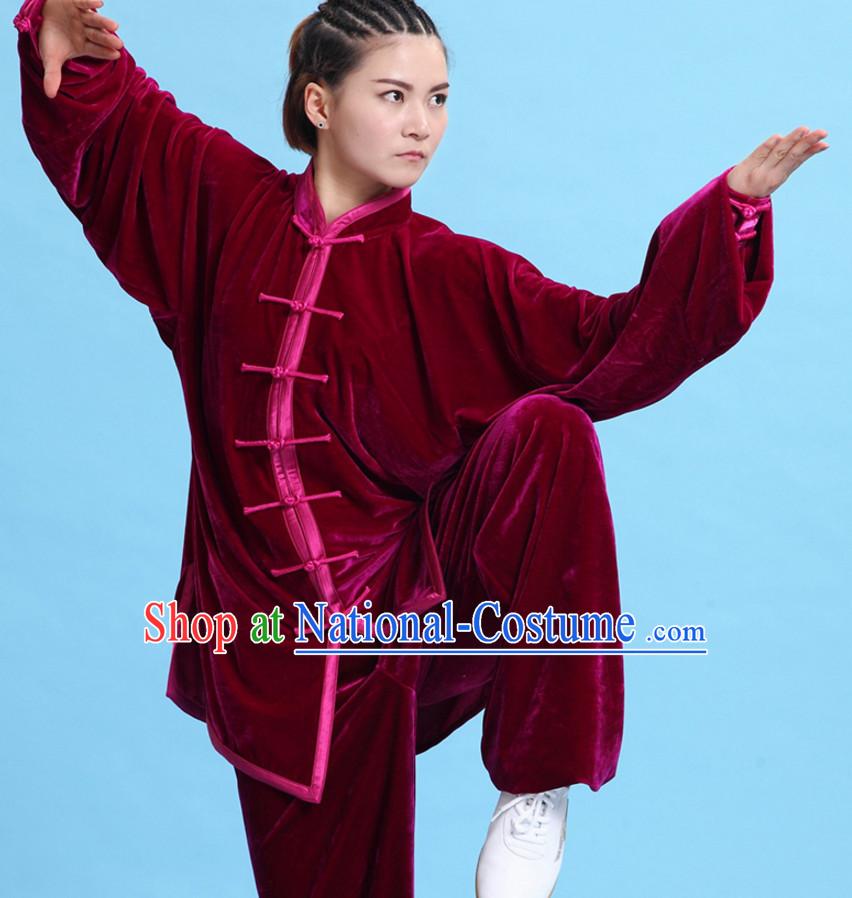 Top Tai Chi Uniforms Kung Fu Costume Martial Arts Kung Fu Training Uniform Gongfu Shaolin Wushu Clothing for Men Women Adults Children