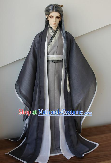 Ancient Chinese Poet Hanfu Costumes for Men Boys Adults Kids