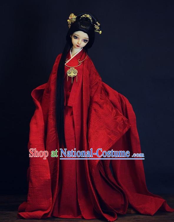 Ancient Chinese Princess Wedding Dress Hanfu Garment BJD Costumes for Men Boys Adults Kids