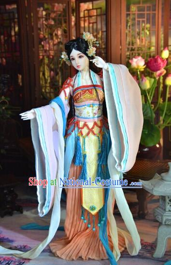 Ancient Chinese Empress Princess Queen Opera Clothing and Hair Accessories Complete Set for Women