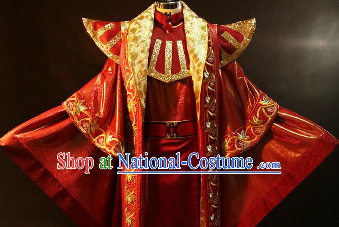 Chinese Ancient Emperor Prince Cosplay Costumes Complete Set for Men