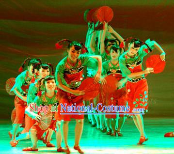 Professional Chinese Spring Festival Folk Dance Costumes for Women Adults Kids