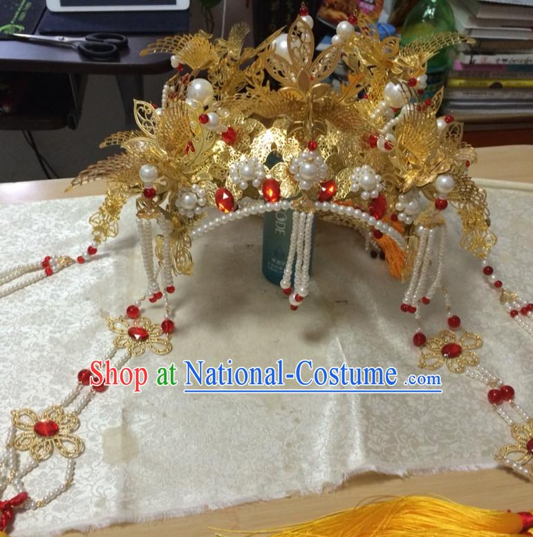 Traditional Chinese Phoenix Crown Coronet for Women Girls