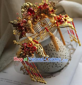 Ancient Chinese Empress Princess Queen Crown Coronet Headpieces Headdress Hair Accessories Set