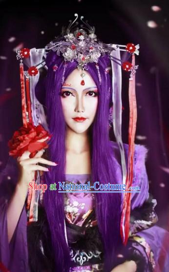 Ancient Chinese Empress Princess Phoenix Queen Crown Coronet Headpieces Headdress Hair Accessories Set