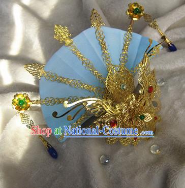 Ancient Chinese Empress Princess Phoenix Queen Crown Coronet Headpieces Headdress Hair Accessories Set