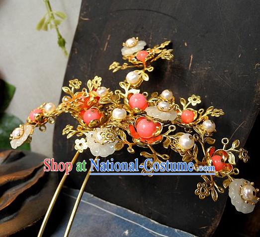 Ancient Chinese Empress Princess Queen Hair Style Accessories Hair Sticks Clips Hair Pin Hair Pieces Combs Ancient Chinese Chopsticks Asian Wedding Bridal Hair Ornaments