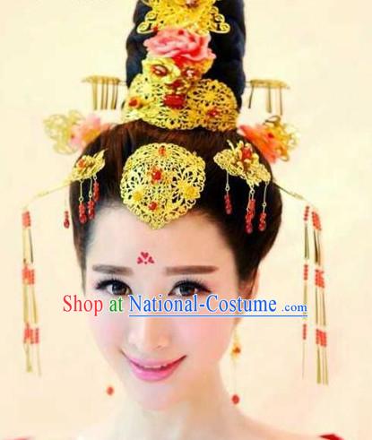 Ancient Chinese Empress Princess Queen Hair Style Accessories Hair Sticks Clips Hair Pin Hair Pieces Combs Ancient Chinese Chopsticks Asian Wedding Bridal Hair Ornaments Crown