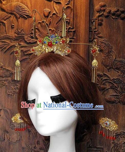 Ancient Chinese Empress Princess Queen Hair Style Accessories Hair Sticks Clips Hair Pin Hair Pieces Combs Ancient Chinese Chopsticks Asian Wedding Bridal Hair Ornaments Crown