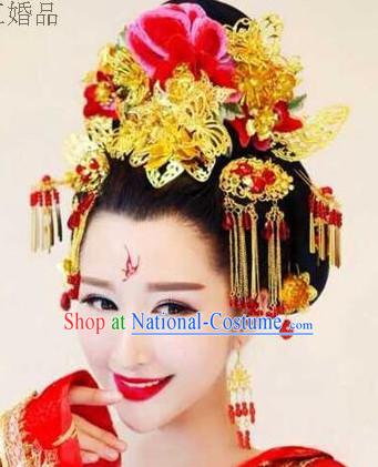 Ancient Chinese Empress Princess Queen Hair Style Accessories Hair Sticks Clips Hair Pin Hair Pieces Combs Ancient Chinese Chopsticks Asian Wedding Bridal Hair Ornaments Crown