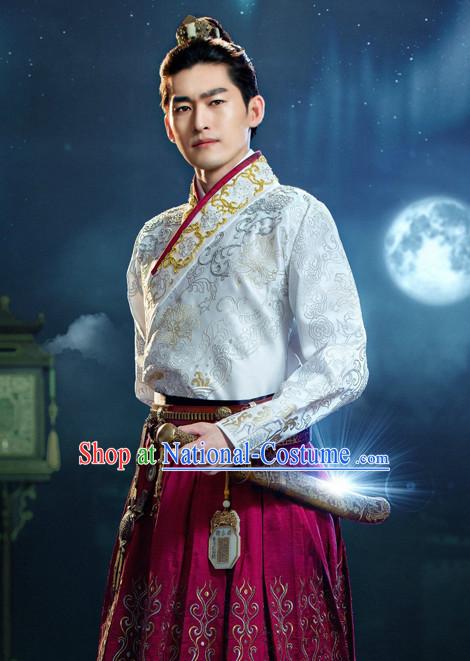 Chinese Ancient Swordsman Knight Costume Complete Set for Men Youth Teenagers Kids