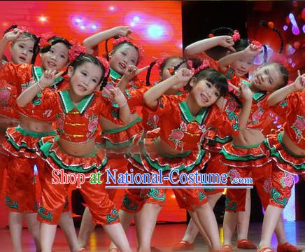 Chinese Folk Festival Dance Costumes for Kids