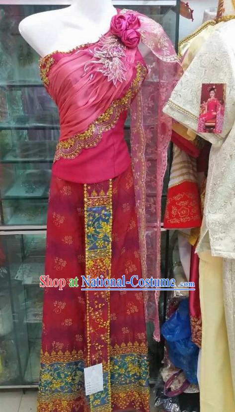 Traditional National Thai Garment Dress Thai Traditional Dress Dresses Wedding Dress Complete Set for Women Girls Adults Youth Kids