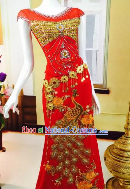 Top Traditional National Thai Garment Dress Thai Traditional Dress Dresses Wedding Dress Complete Set for Women Girls Youth Kids Adults