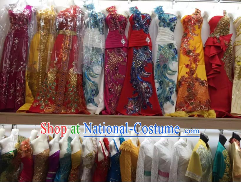 Top Traditional National Thai Garment Dress Thai Traditional Dress Dresses Wedding Dress Complete Set for Women Girls Youth Kids Adults