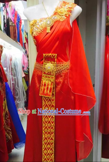 Top Traditional National Thai Costumes Garment Dress Thai Traditional Dress Dresses Wedding Dress Complete Set for Women Girls Youth Kids Adults