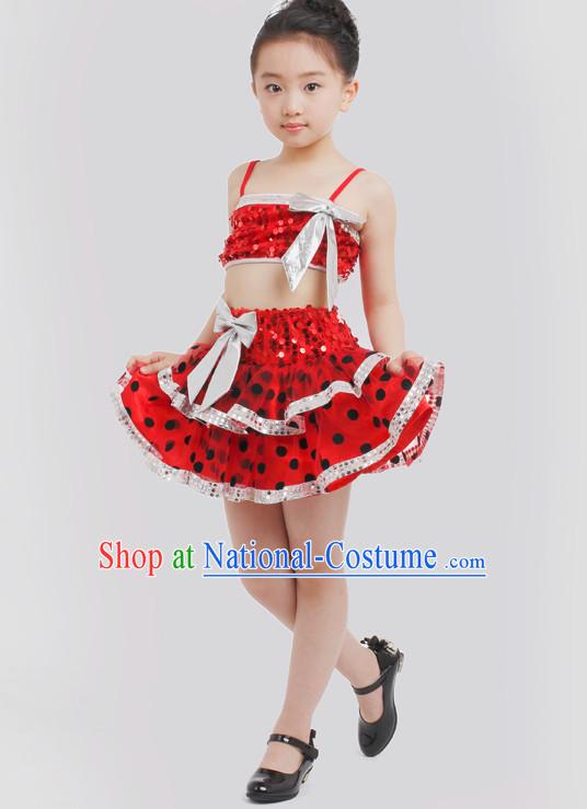 Chinese Competition Modern Dance Costumes Kids Dance Costumes Folk Dances Ethnic Dance Fan Dance Dancing Dancewear for Children