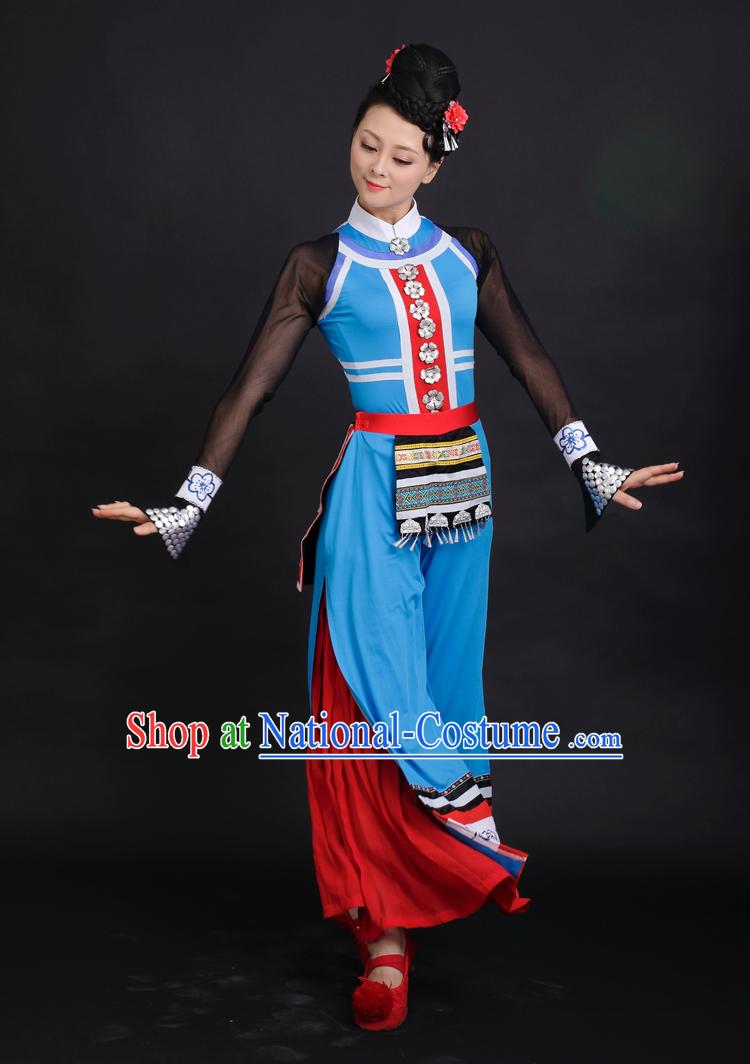 Chinese Competition Stage Tibet Dance Costumes Female Dance Costumes Folk Dances Ethnic Dance Fan Dance Dancing Dancewear for Women