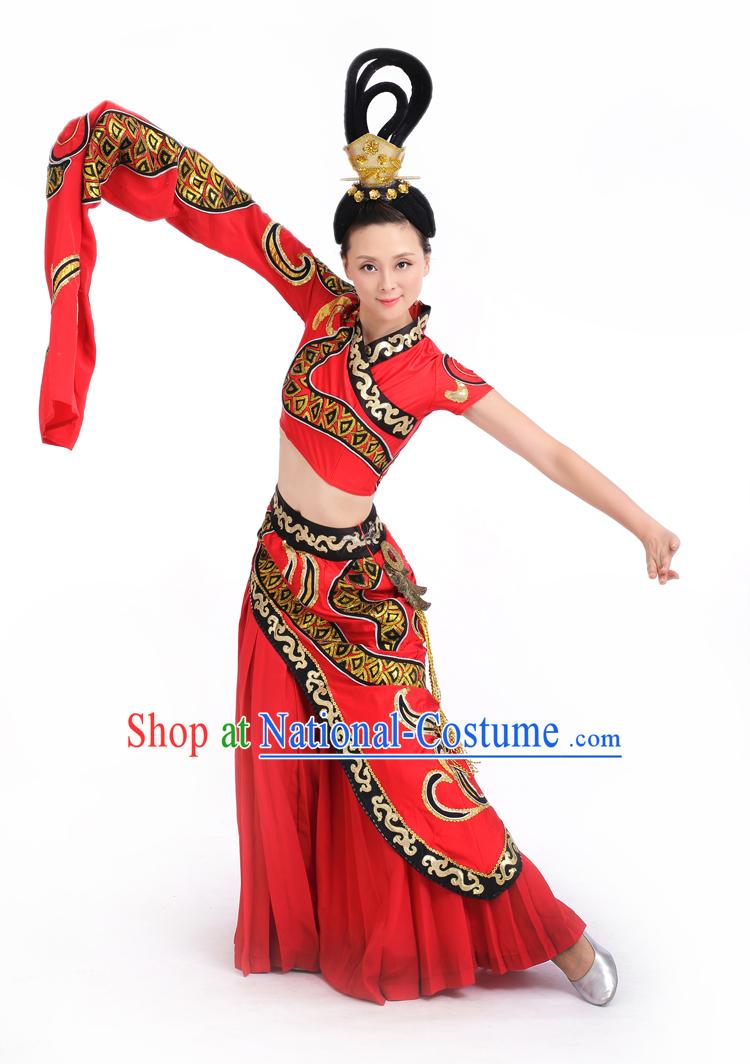 Chinese Competition Stage Classical Dance Costumes Female Dance Costumes Folk Dances Ethnic Dance Fan Dance Dancing Dancewear for Women