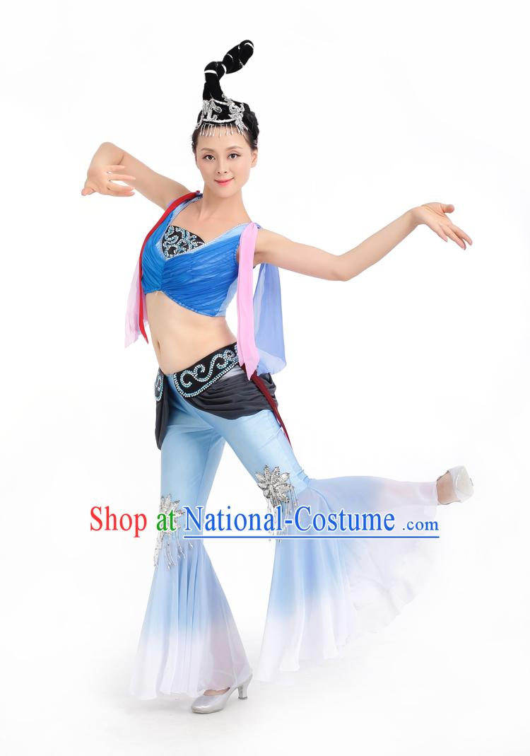 Chinese Competition Stage Classical Dance Costumes Female Dance Costumes Folk Dances Ethnic Dance Fan Dance Dancing Dancewear for Women