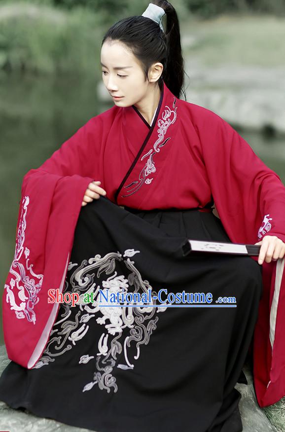 Ancient Chinese Embroidered Hanfu Dress China Traditional Clothing Asian Long Dresses China Clothes Fashion Oriental Outfits for Women or Men