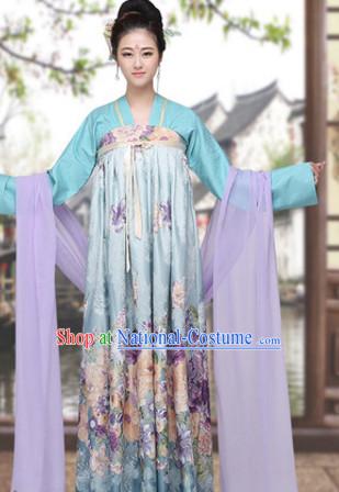 Asian Chinese Tang Dynasty Long Dresses Hanfu Costume Clothing Chinese Robe Chinese Kimono for Women