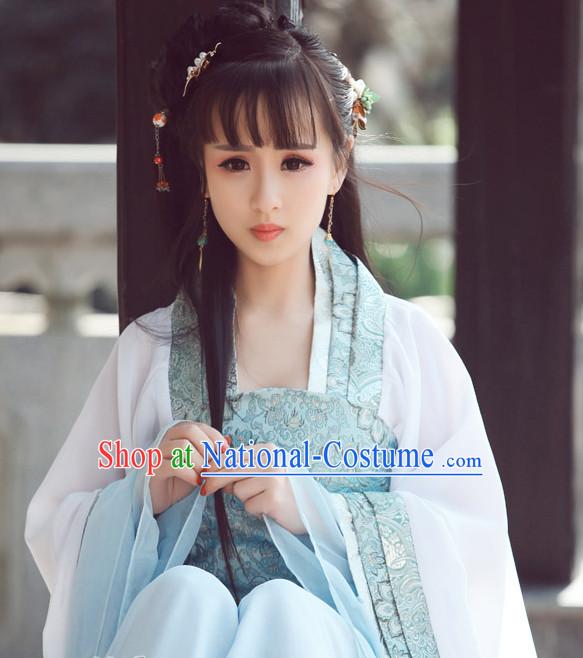 Asian Chinese Han Dynasty Hanfu Dress Costume Clothing Oriental Dress Chinese Robes Kimono for Women Gilrls Adults Children