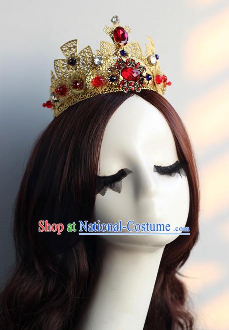 Handmade Classical Wedding Hair Accessories Fascinators Hair Sticks Hairpins Hair Bows Hair Pieces Bridal Hair Clips Prince Empress Queen Crown Coronet