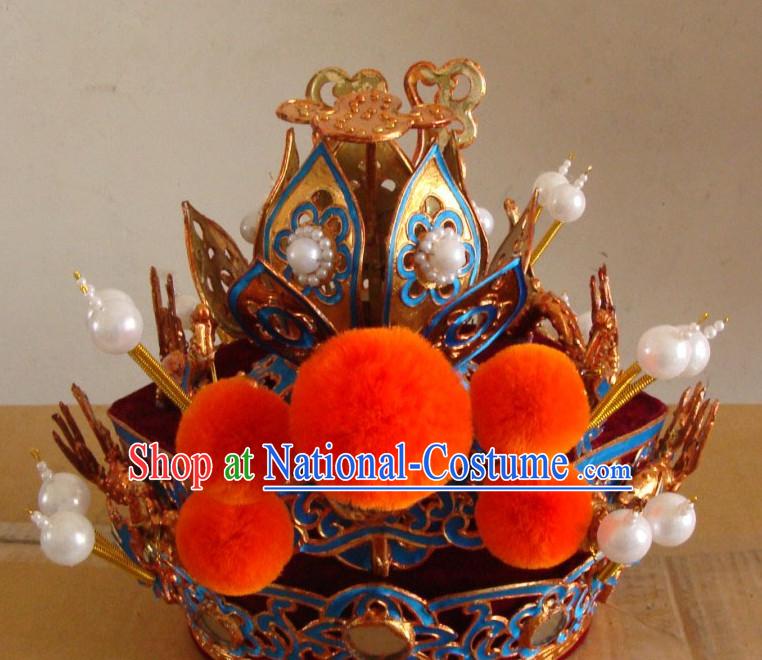 Chinese Beijing Opera Crown Coronet Headpieces Headwear Headdress Hat