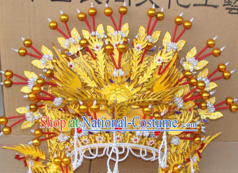 Chinese Beijing Opera Crown Coronet Headpieces Headwear Headdress Hat Phoenix Crown Coronet