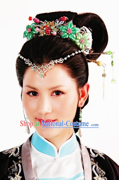 Chinese Traditional Style Princess Black Wigs and Headpieces Hairpieces Hair Jewelry for Women