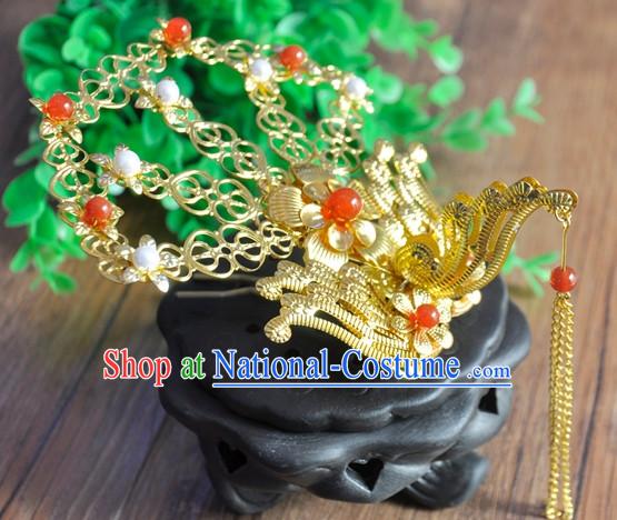 Chinese Traditional Ancient Imperial Hair Sticks Hair Ornaments Chopsticks Gold Hair Pins Hairsticks Oriental Asian Head Jewellery Hair Clips Hair pIeces Hair Style