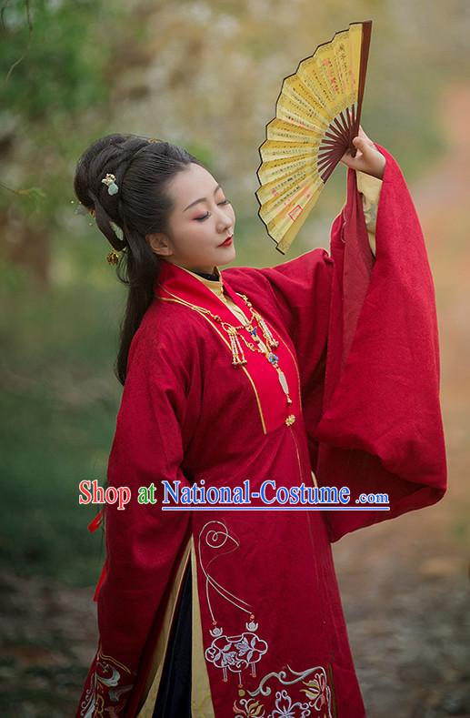 Ming Dynasty Clothing Garment and Hair Accessories Complete Set for Women