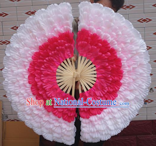 Peacock Shape Peony Flower Eight Layers Dance Fan