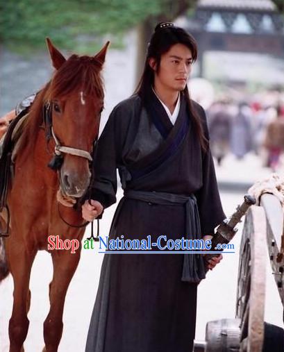 Ancient Chinese Traditional Dress Male Black Color Chinese Ancient Style Male Hanfu Clothes Complete Set