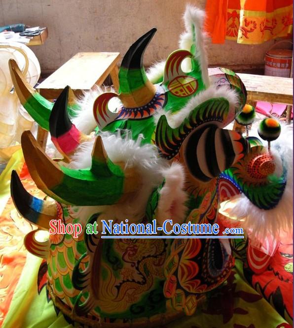 Top Chinese Traditional Handmade Kylin Dancing Costumes Complete Set