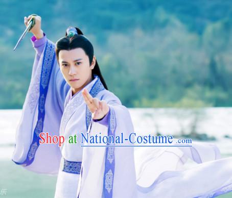 Traditional Chinese Han Dynasty Dress Chinese Knight Clothing Cloth China Attire Oriental Dresses Complete Set for Men