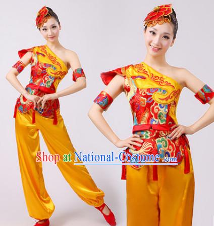 Chinese Dance costume Dance Classes Uniforms Folk Dance Traditional Cultural Dance Costumes Complete Set