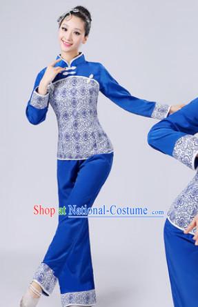 Chinese Dance costume Dance Classes Uniforms Folk Dance Traditional Cultural Dance Costumes Complete Set