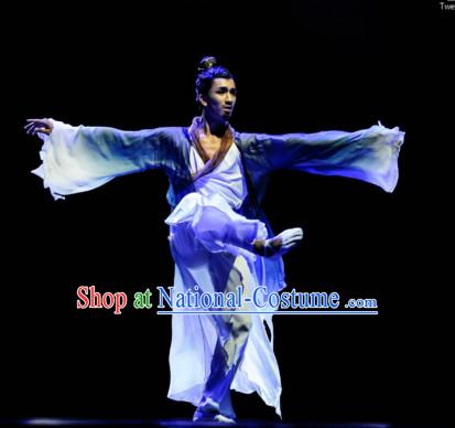 Chinese Classical Dance Costume Folk Dancing Costumes Traditional Chinese Dance Costumes Asian Dance Costumes Complete Set for Men