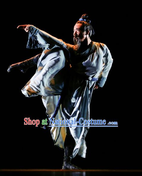 Chinese Classical Dance Costume Folk Dancing Costumes Traditional Chinese Dance Costumes Asian Dance Costumes Complete Set for Men